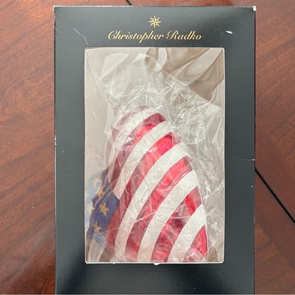 1 DOZEN Christopher Radko American Flag Heart Ornament